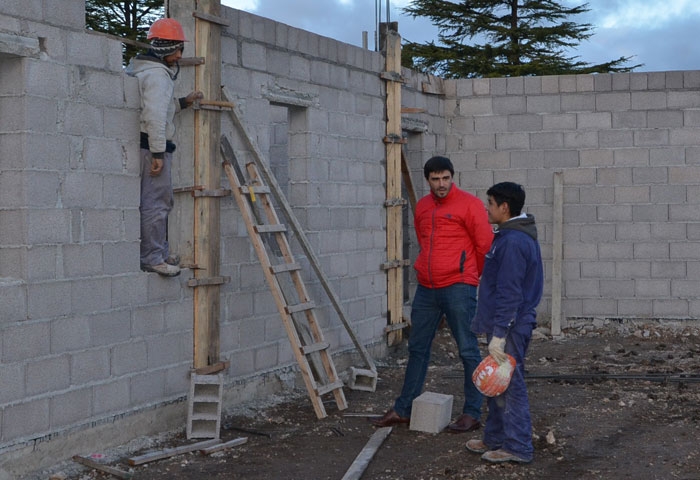 Galli recorrió la obra de talleres protegidos