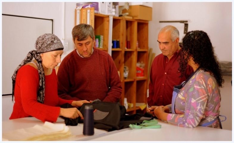 Pugnaloni visitó el taller textil municipal